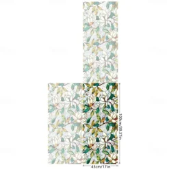 Stained Glass Window Slim Patch PVC Double sided Colored Plant and Flower Removable Window Patch