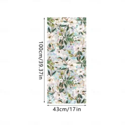 Stained Glass Window Slim Patch PVC Double sided Colored Plant and Flower Removable Window Patch