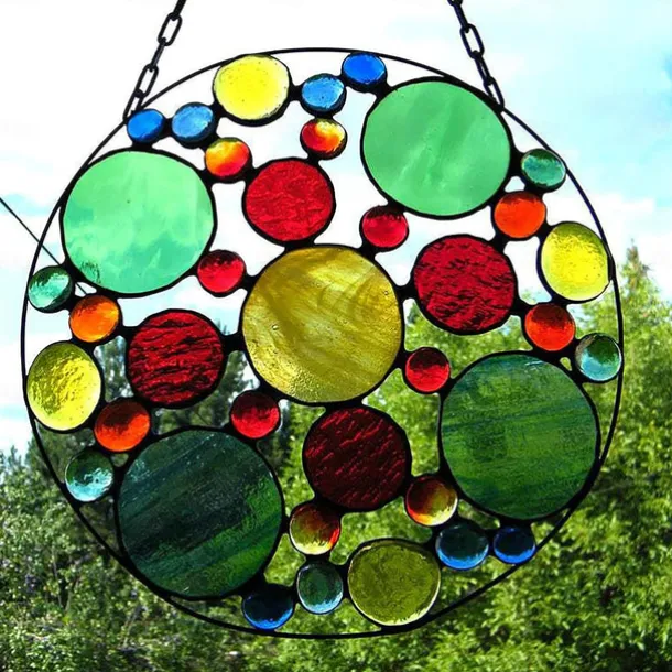 Stained Suncatcher Colorful Handicraft Pendant Creative Outdoor Garden Landscape Decoration Pendant