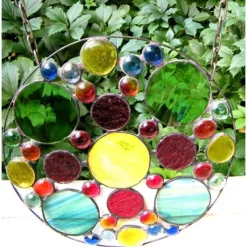 Stained Suncatcher Colorful Handicraft Pendant Creative Outdoor Garden Landscape Decoration Pendant