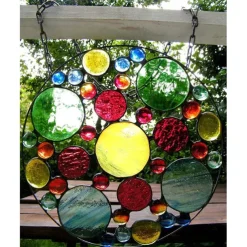 Stained Suncatcher Colorful Handicraft Pendant Creative Outdoor Garden Landscape Decoration Pendant