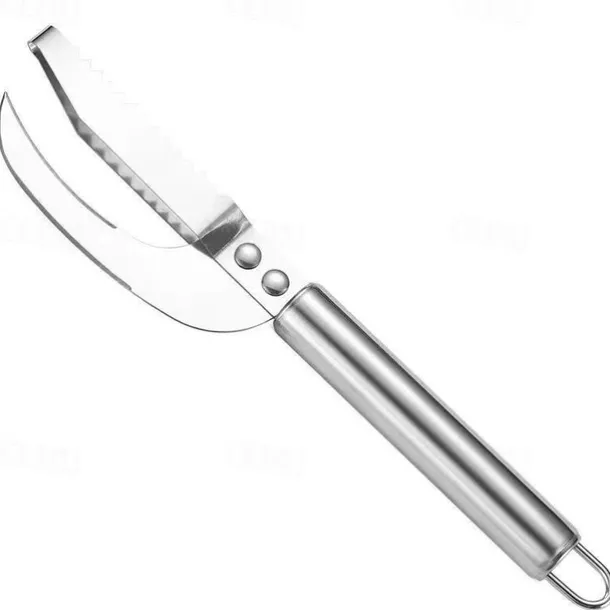 Stainless Steel 3 In 1 Fish Scale Knife, Cut/Scrape/Dig Maw Knife Scale Scraper, Sawtooth Peelers, Scraping Boning Filleting