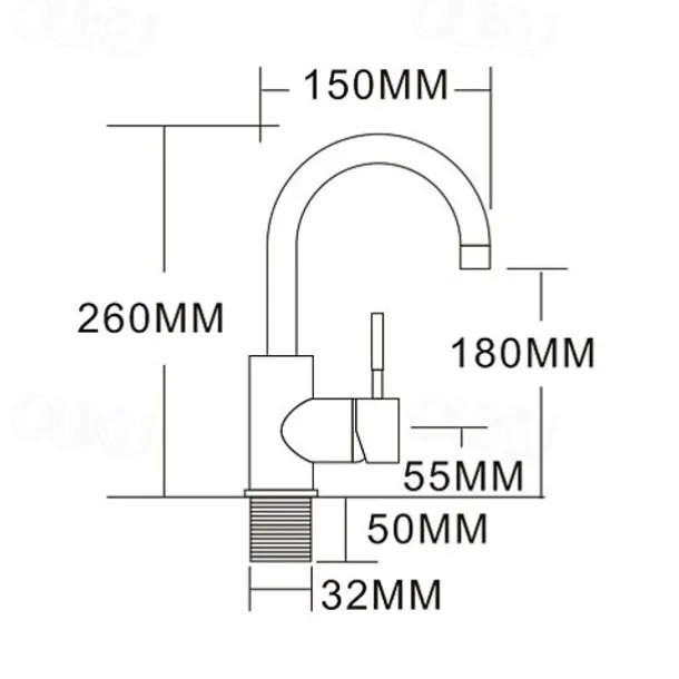 Stainless Steel Bathroom Sink Faucet Brushed Bath Taps Single Handle One Hole Adjustable Cold and Hot Water