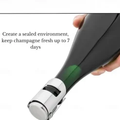 Stainless Steel Champagne Bottle Stopper Vacuum Sealed Sparkling Champagne Wine Bottle Saver Stopper Cap Bottle Opener Bar Tool Portable Stainless Latches Champagne Sparkling Wine Bottle Stopper