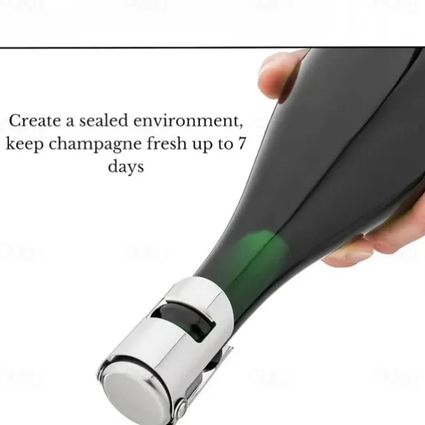 Stainless Steel Champagne Bottle Stopper Vacuum Sealed Sparkling Champagne Wine Bottle Saver Stopper Cap Bottle Opener Bar Tool Portable Stainless Latches Champagne Sparkling Wine Bottle Stopper