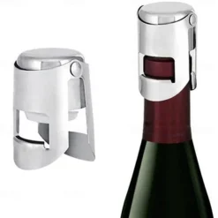 Stainless Steel Champagne Bottle Stopper Vacuum Sealed Sparkling Champagne Wine Bottle Saver Stopper Cap Bottle Opener Bar Tool Portable Stainless Latches Champagne Sparkling Wine Bottle Stopper