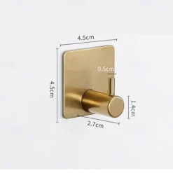 Stainless Steel Clothes And Hats Hook Bathroom Creative Roll Paper Towel Rack Single Pole Towel Rack Set Hook Five Piece Set