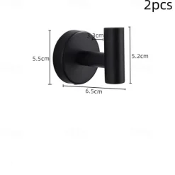 Stainless Steel Clothes And Hats Hook Bathroom Creative Roll Paper Towel Rack Single Pole Towel Rack Set Hook Five Piece Set