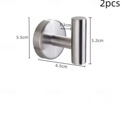 Stainless Steel Clothes And Hats Hook Bathroom Creative Roll Paper Towel Rack Single Pole Towel Rack Set Hook Five Piece Set