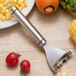 Stainless Steel Corn Stripper with Self-adhesive Hook Corns Threshing Corn Thresher Stripper Peeler Corn Kerneler Peeler Fruit Vegetable Kitchen Gadgets