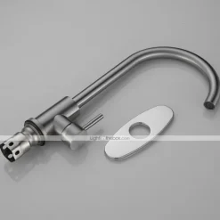 Stainless Steel Deck Mounted Kitchen Faucet, Nickel Brushed Multi-function Rotatable Kitchen Faucet with Hot and Cold Switch