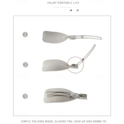 Stainless Steel Foldable Spatula Shovel, Portable Food Turner BBQ Tools,Outdoor SUS304 Compact & Durable Cooking Utensils for Camping, Hiking, Picnic, Travel, Easy to Use and Store