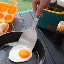 Stainless Steel Foldable Spatula Shovel, Portable Food Turner BBQ Tools,Outdoor SUS304 Compact & Durable Cooking Utensils for Camping, Hiking, Picnic, Travel, Easy to Use and Store