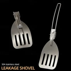 Stainless Steel Foldable Spatula Shovel, Portable Food Turner BBQ Tools,Outdoor SUS304 Compact & Durable Cooking Utensils for Camping, Hiking, Picnic, Travel, Easy to Use and Store