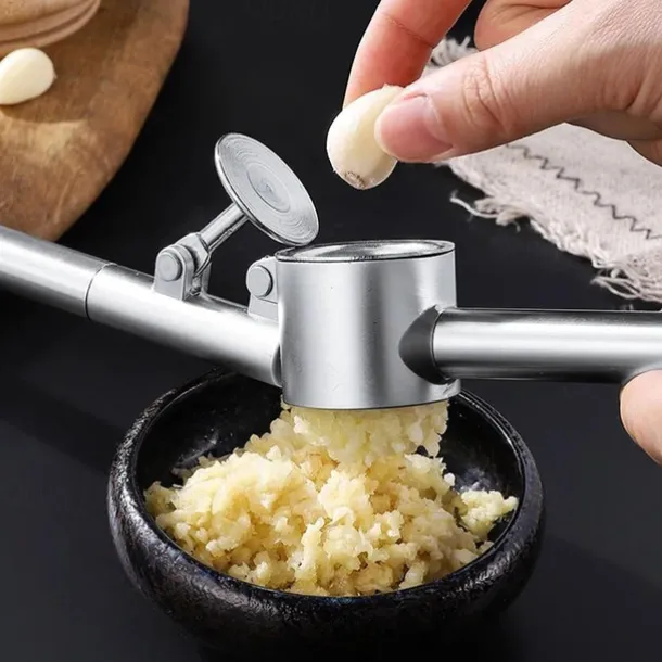 Stainless Steel Garlic Press Hand Garlic Masher Food Crusher Ginger Mud Squeezer Vegetables Chopping Cutter Kitchen Tools