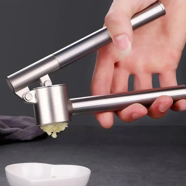 Stainless Steel Garlic Press Hand Garlic Masher Food Crusher Ginger Mud Squeezer Vegetables Chopping Cutter Kitchen Tools