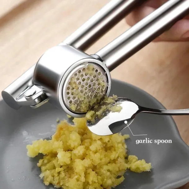 Stainless Steel Garlic Press Hand Garlic Masher Food Crusher Ginger Mud Squeezer Vegetables Chopping Cutter Kitchen Tools