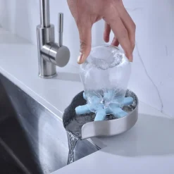 Stainless Steel Glass Rinser for Kitchen Sink, Glass Bottle Cup Washer for Sink Cup Rinser Clean Sink Attachment Accessories for Baby Bottle, Bar Wine Glass, and More Cups