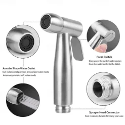 Stainless Steel Handheld Bidet Mixing Valve Toilet Bow Cleaning Set Bidet Sprayer Faucet Balcony Cleaning Accessories Washlet