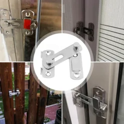 Stainless Steel Hasp Latch Lock Door Lock Guard Latch Boltfor Sliding Door Window Cabinet Fitting for Home Security Door Hardware Accessories