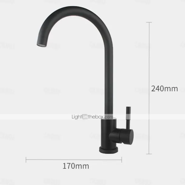 Stainless Steel Kitchen Faucet,Nickel Brushed Free Standing Single Handle One Hole Standard Spout High Arc 360° Rotatable Bathroom Sink Faucet with Hot and Cold Water Switch
