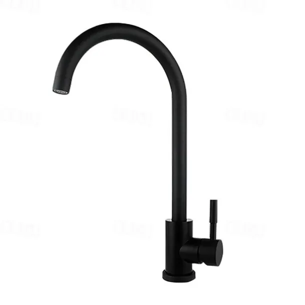 Stainless Steel Kitchen Faucet,Nickel Brushed Free Standing Single Handle One Hole Standard Spout High Arc 360° Rotatable Bathroom Sink Faucet with Hot and Cold Water Switch