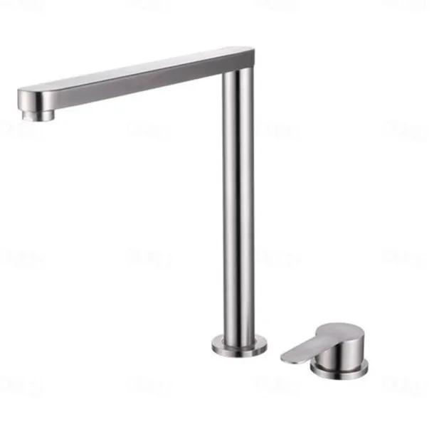 Stainless Steel Kitchen Faucet Sink Mixer Folding Vessel Tap, Single Handle 360 Degree Swivel with G1/2 Cold and Hot Hose