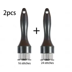 Stainless Steel Meat Tenderizers with 16/24 Needles - Essential Kitchen Tools for Pounding Steak, Pork, Beef, Chicken, and More