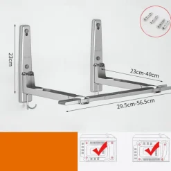 Stainless Steel Microwave Oven Rack Retractable Kitchen Storage Rack Wall-Mounted Oven Rack