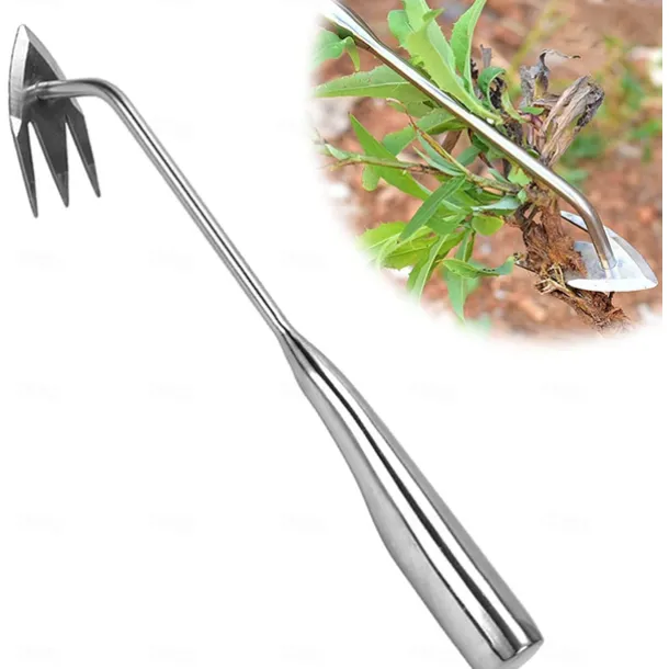 Stainless Steel Multifunctional Weeder, Hand Weeder Tool Stand Up Weed Puller Tool with Long Handle, V-Shaped Light Duty Hand Weeder for Lawn Garden Yard Farm Weed Removal