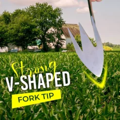 Stainless Steel Multifunctional Weeder, Hand Weeder Tool Stand Up Weed Puller Tool with Long Handle, V-Shaped Light Duty Hand Weeder for Lawn Garden Yard Farm Weed Removal