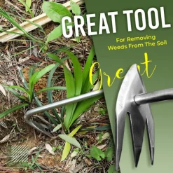 Stainless Steel Multifunctional Weeder, Hand Weeder Tool Stand Up Weed Puller Tool with Long Handle, V-Shaped Light Duty Hand Weeder for Lawn Garden Yard Farm Weed Removal