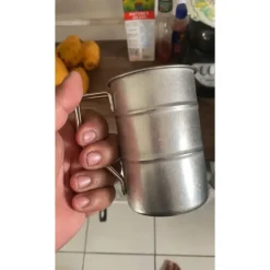 Stainless Steel Outdoor Camping Cup Portable Foldable Handle Retro Beer Cups Coffee Water Mugs Picnic Travel Drinkware