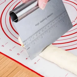 Stainless Steel Pastry Spatulas Cutter With Scale Pizza Dough Scraper Fondant Cake Decoration Tools Baking Kitchen Accessories