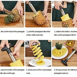 Stainless Steel Pineapple Corer Peeler Cutter Easy Fruit Parer Cutting Tool Home Kitchen Western Restaurant Accessories