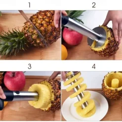 Stainless Steel Pineapple Corer Peeler Cutter Easy Fruit Parer Cutting Tool Home Kitchen Western Restaurant Accessories