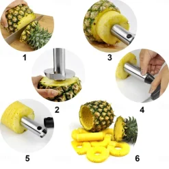 Stainless Steel Pineapple Corer Peeler Cutter Easy Fruit Parer Cutting Tool Home Kitchen Western Restaurant Accessories