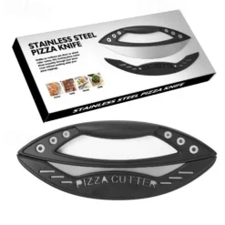 Stainless Steel Pizza Cutter, Semi-Circular Ring Pizza Slicer, Large Multi-Function Cutting Knife for Herbs, Baking Tool