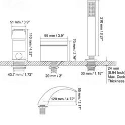 Stainless Steel Roman Tub Bathtub FaucetWaterfall Widespread Contemporary Chrome Ceramic Valve Bath Shower Mixer Taps with Hot and Cold Switch
