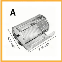 Stainless Steel Rotating Grill, 360-Degree Rotisserie for Even Cooking, Multifunctional Oven and Air Fryer Compatible, Easy to Clean BBQ and Party Essential