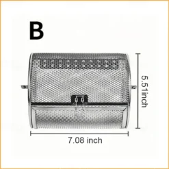 Stainless Steel Rotating Grill, 360-Degree Rotisserie for Even Cooking, Multifunctional Oven and Air Fryer Compatible, Easy to Clean BBQ and Party Essential