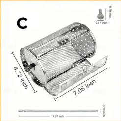 Stainless Steel Rotating Grill, 360-Degree Rotisserie for Even Cooking, Multifunctional Oven and Air Fryer Compatible, Easy to Clean BBQ and Party Essential