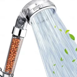 Stainless Steel Shower Head, Filter Filtration High Pressure Water Saving 3 Mode Function Spray Handheld Showerheads for Dry Skin & Hair
