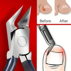 Stainless Steel Toenail Clippers with Sharp Pointed Tip for Ingrown and Thick Nails - Wide Jaw Podiatry Care Tool