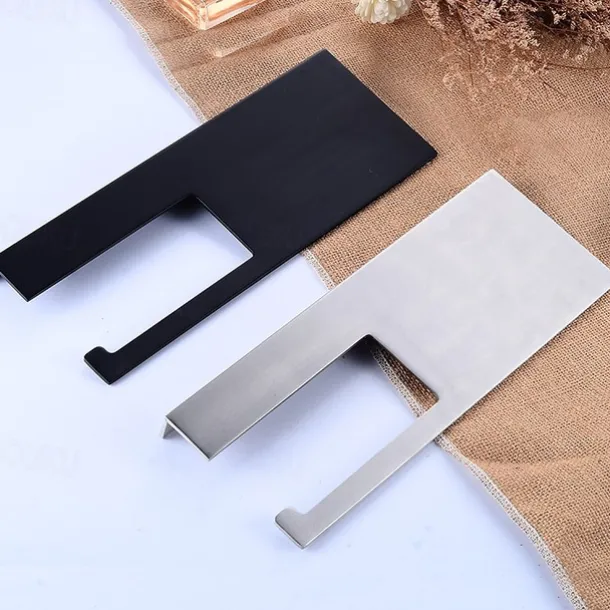 Stainless Steel Toilet Paper Holder New Design Tray Paper Roll Holder Bathroom Shelf Wall Mounted Matte Black 1pc