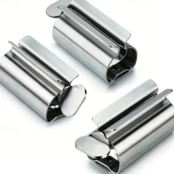 Stainless Steel Toothpaste Squeezer & Toothbrush Holder
