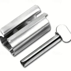 Stainless Steel Toothpaste Squeezer & Toothbrush Holder