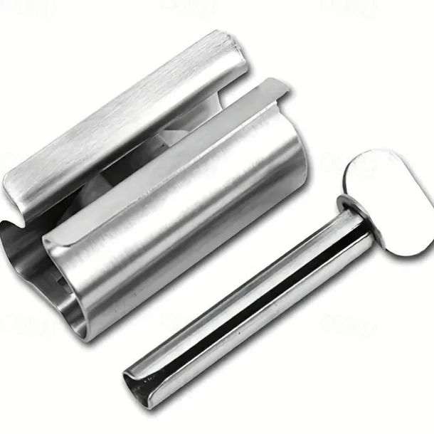 Stainless Steel Toothpaste Squeezer & Toothbrush Holder