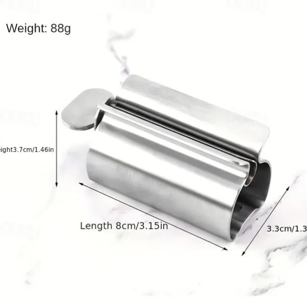 Stainless Steel Toothpaste Squeezer & Toothbrush Holder