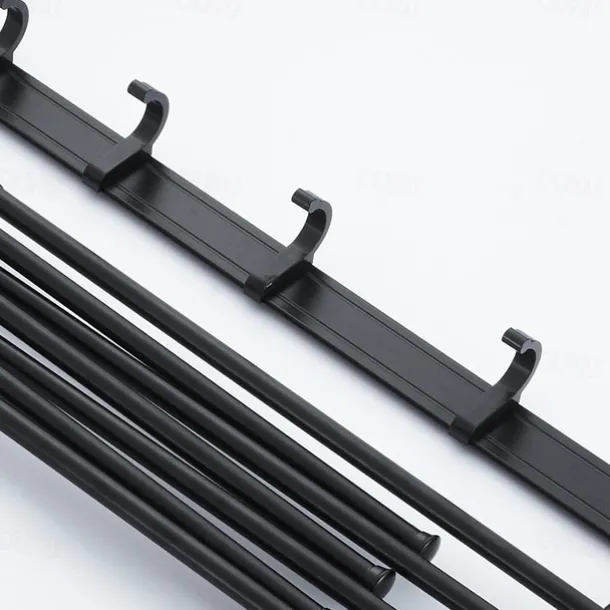 Stainless Steel Towel Rack,Bathroom Towel Rack with Shelf,Foldable Towel Shelf with Movable Hooks Rustproof Towel Storage Wall Mount for Bathroom Lavatory Matte Black